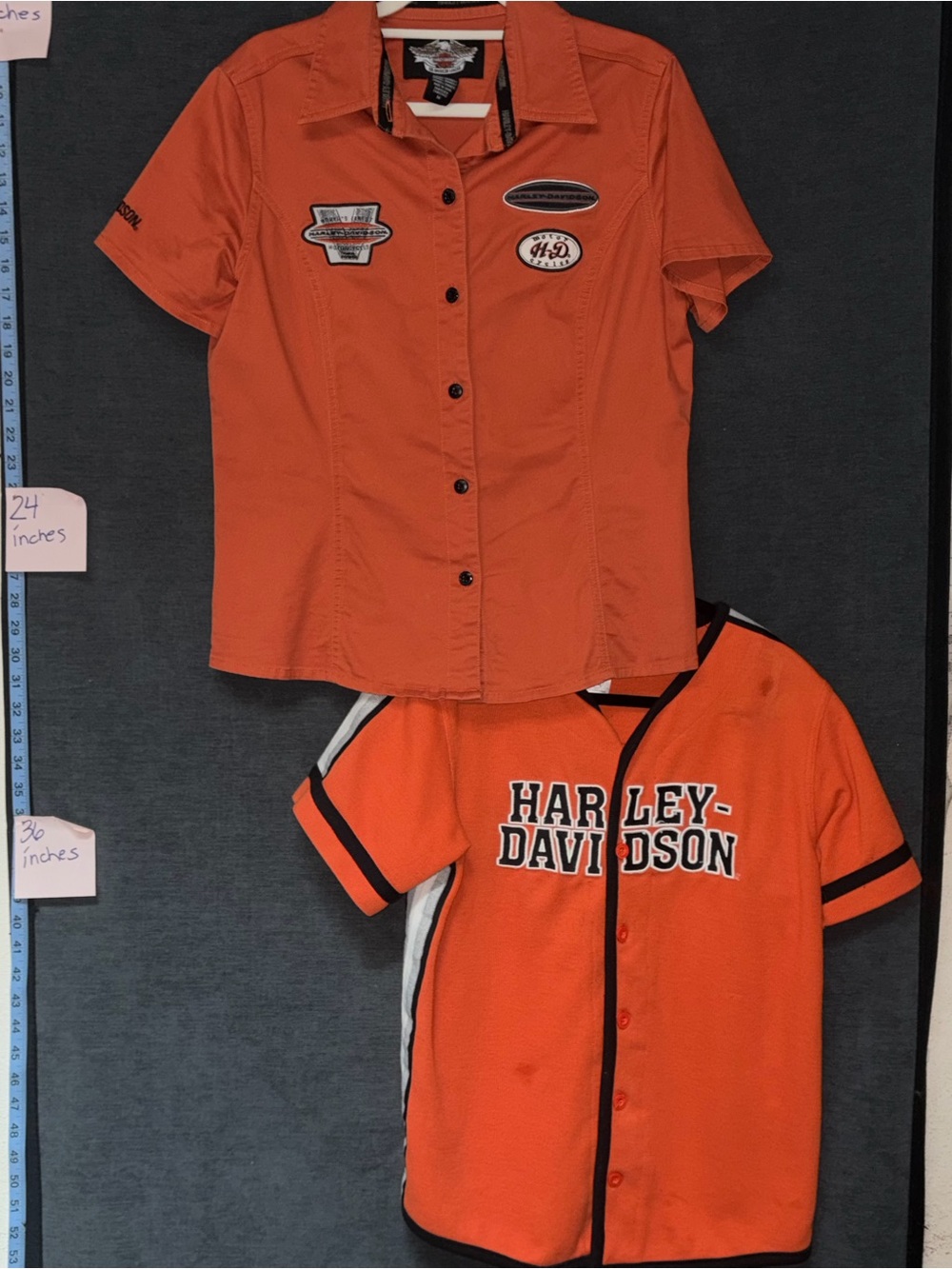 Harley-Davidson Orange Short Sleeve Button-Front Shirt Set